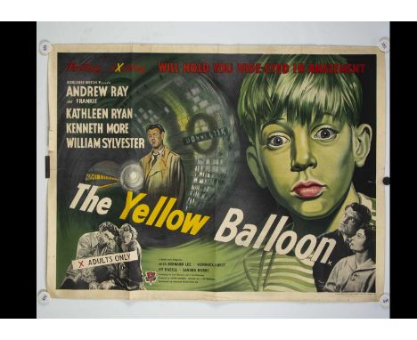 The Yellow Balloon (1951) Quad Poster, UK Quad poster for this fifties crime thriller starring Kenneth More and Kathryn Ryan 