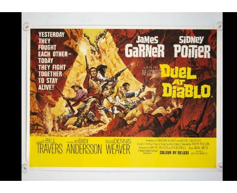 Duel At Diablo (1966) Quad Poster, UK Quad poster for this Western starring James Garner and Sidney Poitier with McCarthy art