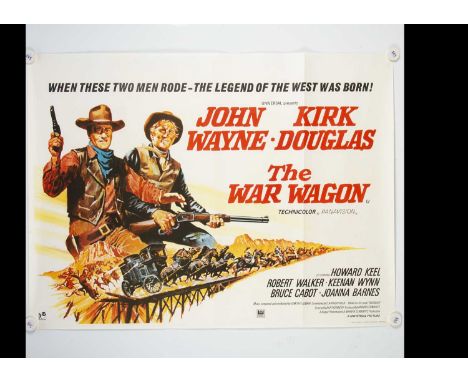 The War Wagon (1967) Quad Poster, UK Quad poster for this Western starring John Wayne and Kirk Douglas - rolled with light fo