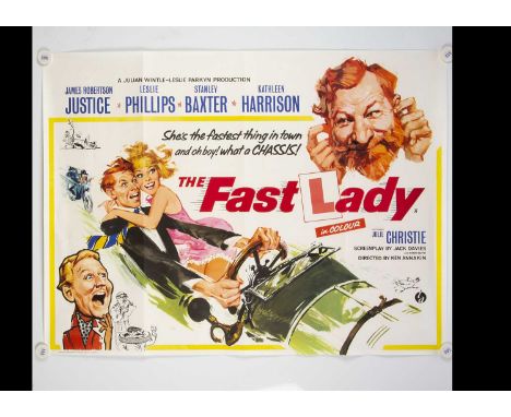 The Fast Lady (1962) Quad Poster, UK Quad poster for this Brit Comedy starring Julie Christie with Fratini artwork - rolled w