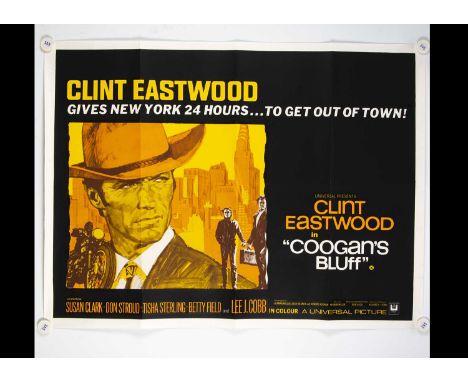 Coogan's Bluff (1968) Quad Poster, UK Quad poster for this Clint Eastwood Film - rolled with light fold marks and in Excellen