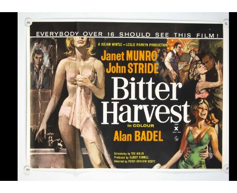 Bitter Harvest (1963) Quad Poster, UK Quad poster for this gritty British drama, poster illustration by Renato Fratini - roll
