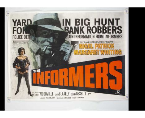 The Informers (1963) Quad Poster, UK Quad poster for this British Thriller with Putzu artwork - rolled with light fold marks 