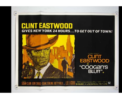 Coogan's Bluff (1968) Quad Poster, UK Quad poster for this film starring Clint Eastwood - rolled with light fold marks and in