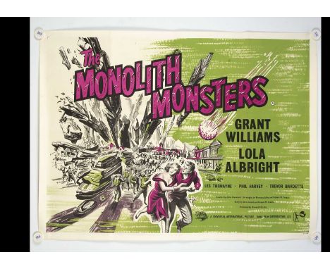 Monolith Monsters (1957) Quad Poster, UK Quad poster for this little known Fifties Science Fiction movie - rolled with light 