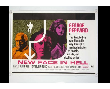 New Face In Hell (1968) UK Quad Poster, UK Quad poster for the thriller starring George Peppard - rolled with light fold mark