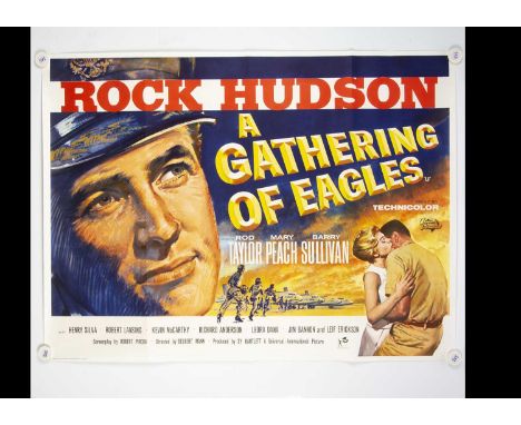 A Gathering Of Eagles (1963) Quad Poster, UK Quad poster for this War film starring Rock Hudson - rolled with light fold mark
