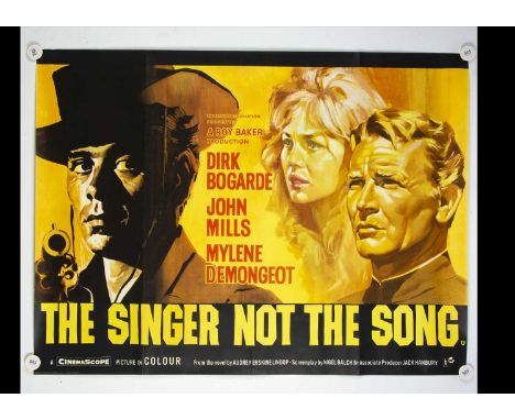 The Singer Not The Song (1960) Quad Poster, UK Quad poster for the film starring John Mills and Dirk Bogarde - rolled with li