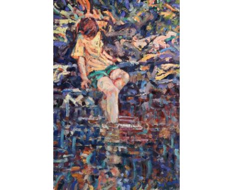 Arthur K. Maderson (b.1942) By the Pond oil on board signed lower right and titled on reverse 118 x 80cm (46.46 x 31½in) Priv