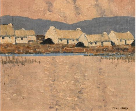 Paul Henry RHA (1876-1958) Cottages (1930-1935) oil on board signed 'PAUL HENRY' lower right 25½ x 30cm (10.04 x 11.81in) Col