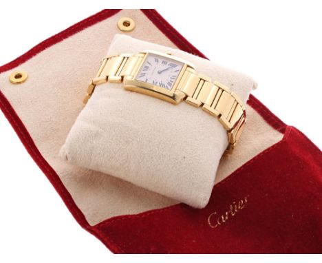 Cartier Tank Francaise 18ct mid-size bracelet watch, ref. 1821, serial no. MG245xxx, quartz, 97gm, 25mm (6625-1-A)  ** with C