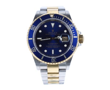 Rolex Oyster Perpetual Date Submariner gold and stainless steel gentleman's bracelet watch, ref 16613, circa 2007, serial no.