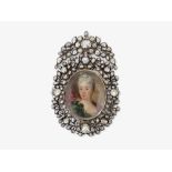 Anhänger mit Miniatur und Diamantrahmen - Wohl Frankreich, um 1750 bis 1760