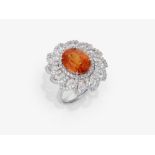 Ring mit Spessartin und Diamanten