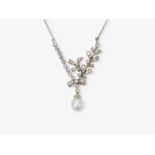 Collier mit Diamanten und Perlen - Um 1915