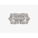 Historische Plique - Brosche verziert mit gemischten Diamantformen - Argentinien, Art Dèco 1920er -