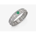 Armband mit Smaragd und Diamanten - Wohl Deutschland, um 1930