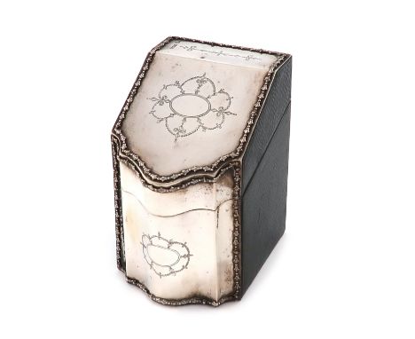 An Edwardian silver-mounted playing cards holder / stationary box, by the Goldsmiths and Silversmiths Company, London 1909, k