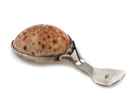 A George III silver-mounted shell caddy spoon, maker's mark only, that of Matthew Linwood, Birmingham circa 1800, the shell w