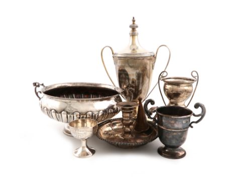 A mixed lot of silver items, various dates and makers, comprising: a Victorian two-handled bowl, by Charles Stuart Harris, Lo