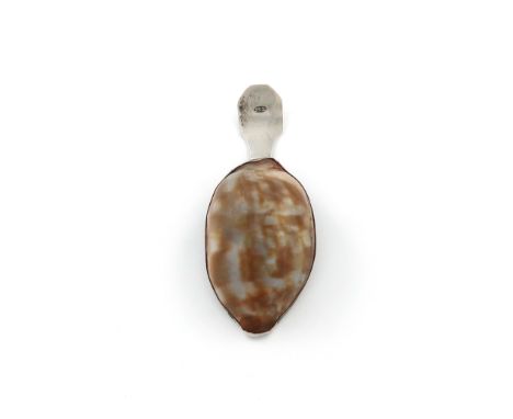 A George III silver-mounted shell caddy spoon, maker's mark only, that of Matthew Linwood, Birmingham circa 1800, the shell w
