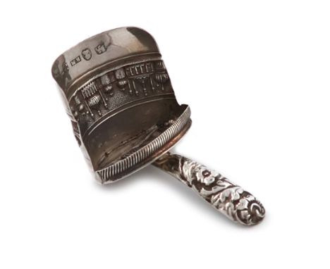 Brighton Pavilion interest, a rare George IV silver caddy spoon, by Robert Mitchell, Birmingham 1825, shovel form, the bowl e
