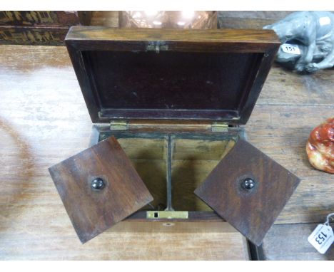 Victorian Rosewood 2 Division Tea Caddy