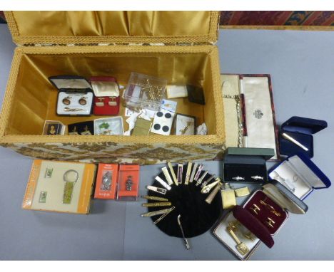 Mixed Lot comprising Various Gentleman's Tie Slides, Costume Jewellery, Lighters, Cufflinks, etc