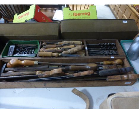 Two boxes of Victorian and other vintage tools