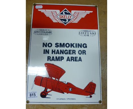 Rare Skelly Airplane oil enamel sign in excellent condition