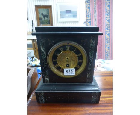 19th century Slate and Marble Mantle Clock
