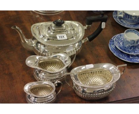 Silver Plated Kemp Bros Four Piece Tea Service comprising Teapot, Two Jugs and Sugar Bowl
