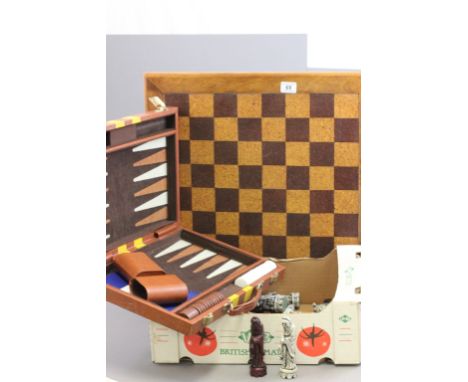 Chess Set with Board and a Cased Backgammon Set