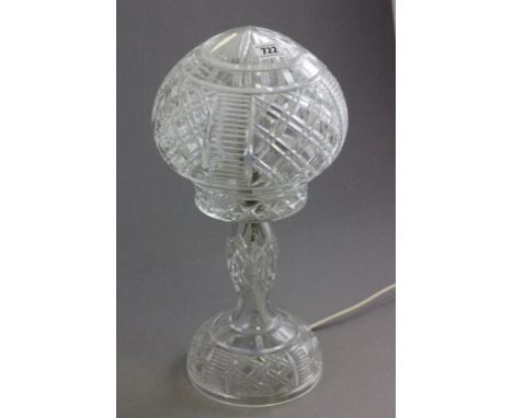 Cut Glass Table Lamp with Cut Glass Shade