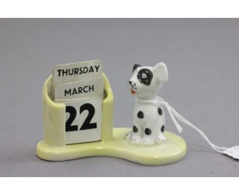 Ceramic Desk Calendar with Spotted Dog