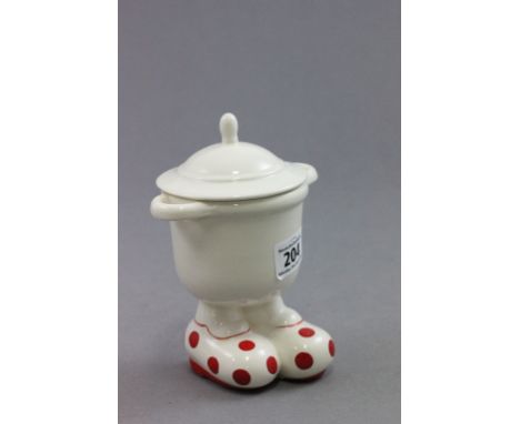 Carltonware Lidded Jar on Red Spotted Feet