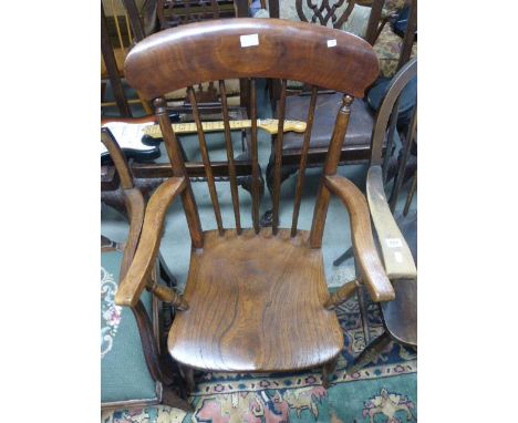 Victorian Elm seated Stick Back Elbow Chair