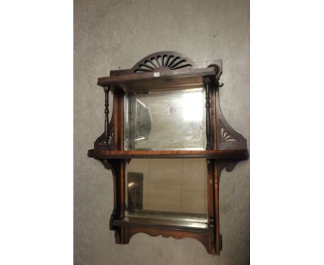 Victorian Mahogany Mirror Backed Shelf