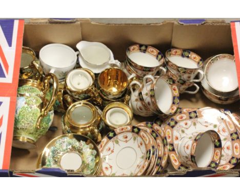 Edwardian Red Gold and Blue Tea Service together with a Capodimonte Tea Set