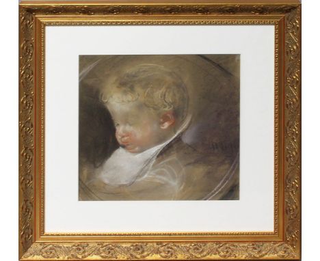 Thedy, Max  (1858 München - Polling 1924) "Kinderkopf". Pastell/Karton, re. u. monog. und dat. (18)96. 41x 35,5 cm. PP., R. W