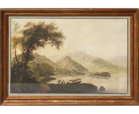 Bleuler, Johann Heinrich (1787 Zollikon bei Zürich - Feuerthalen 1857), in der Art von "Insel Barone am Langensee", so li. u.