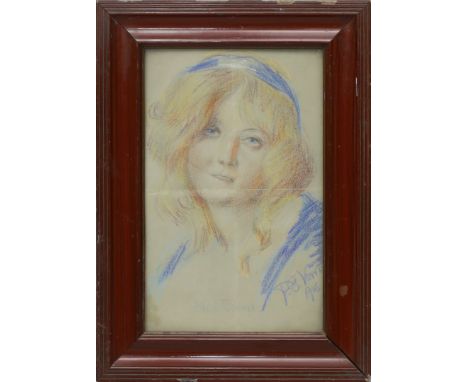 Vowe, Paul Gerhart (1874 Elberfeld - Wehrau/Schlesien 1937) Portrait der "Bella Poperie", so bez. Pastellkreide/Papier (Mitte