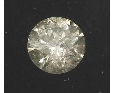 Hellgelber Brillant, 0,55 ct., sparkly light yellow (unbehandelt)/pi 3. In Plexiglasblox eingeschweißt. Beigegeben: Diamond R