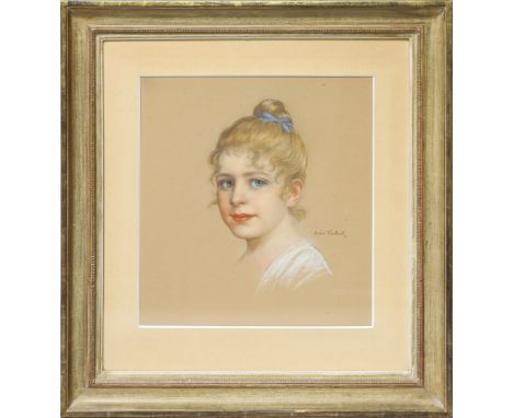 Kaulbach, Anton (1864 Hannover - Berlin 1930) Portrait eines kleinen Mädchens. Pastell/Kohle, re. u. sign. und verso sign. so