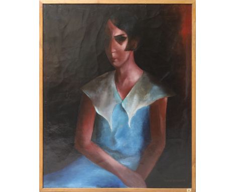 Vanderkammen, Edmond (1901 Ohain (Belgien) - Ukkel (Belgien) 1980) Portrait einer sitzenden jungen Frau. Öl/Lwd., re. u. sign