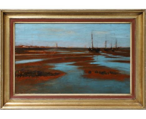 Bachmann, Alfred (1863 Dirschau - Ambach 1956) "Sonniger Abend (Wattenmeer)", so verso betitelt, sign. Christa Bachmann, num.