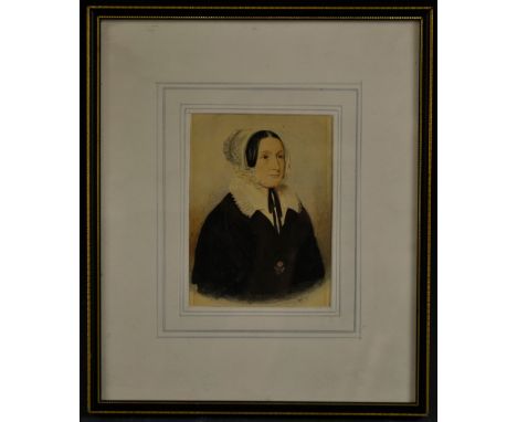 English School (19th century)Portrait of Mrs Charles Read of Roslin, Bleachfieldmonogrammed, dated 1899, watercolour, 15cm x 