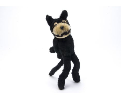 A Farnell Felix the Cat 1920s, with black mohair, black boot button eyes with linen discs behind, white mohair muzzle, black 