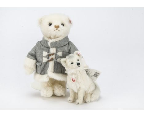 A Steiff Limited Edition Duffle teddy bear, 215 of 1500 and Snow Fox Xorry, 149 of 1500, in original boxes with certificates,