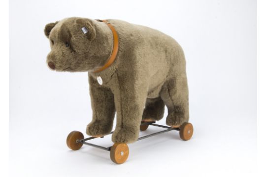 original steiff bear on wheels